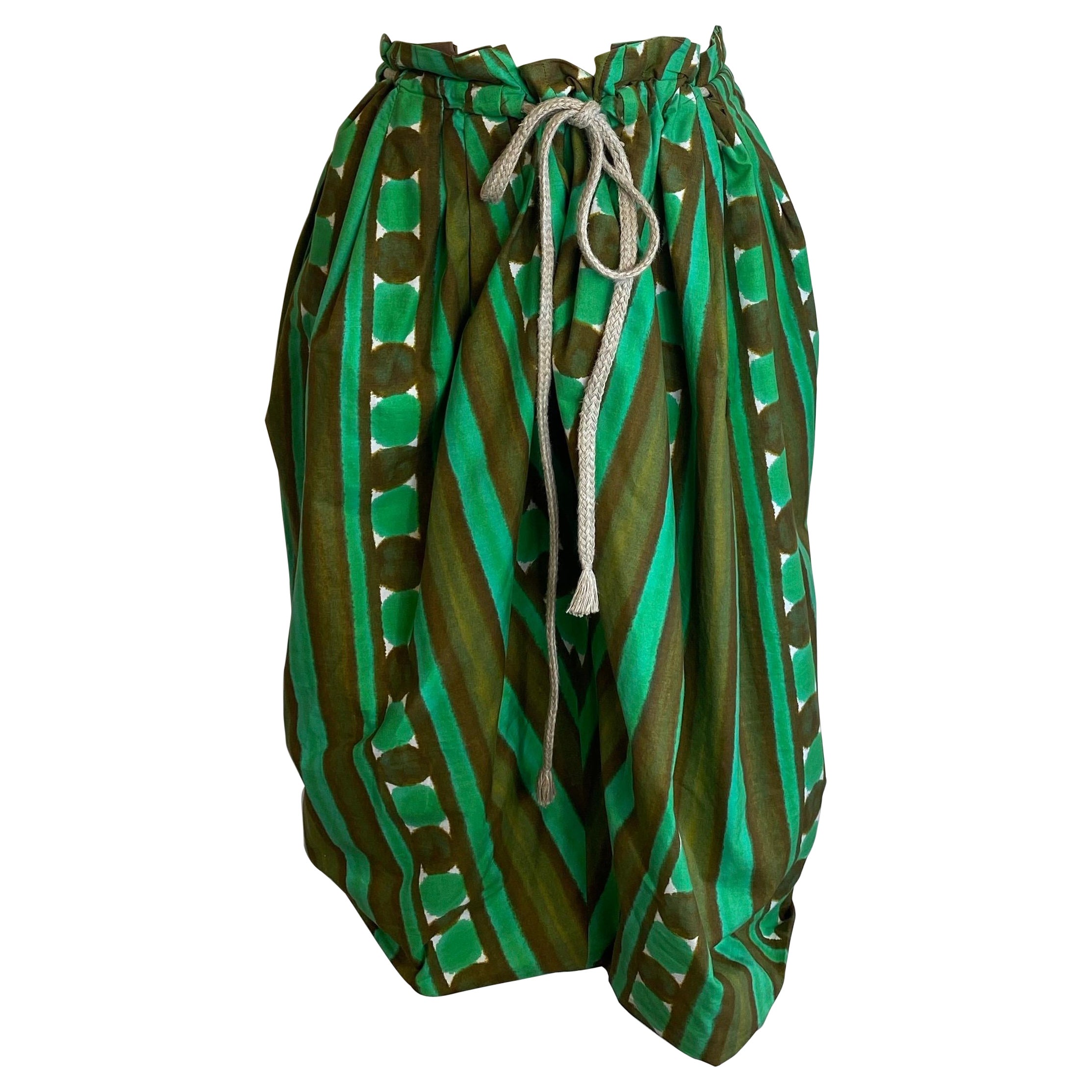 Falda Marni en verde y marrón.