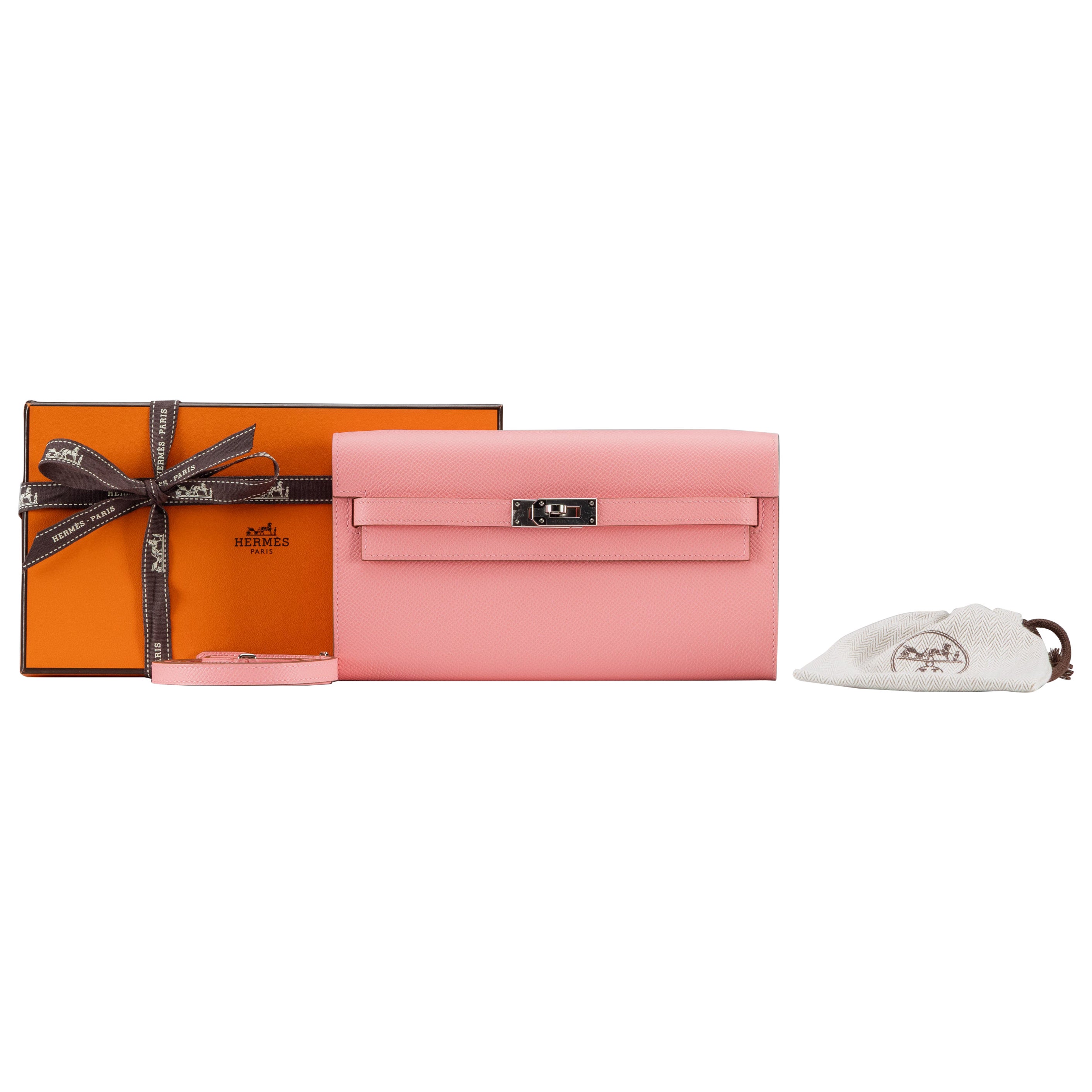 Hermes Kelly Wallet To Go Epsom Rose Confetti NEW