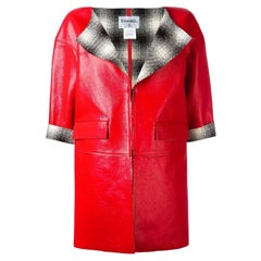 Chanel Red Leather Coat