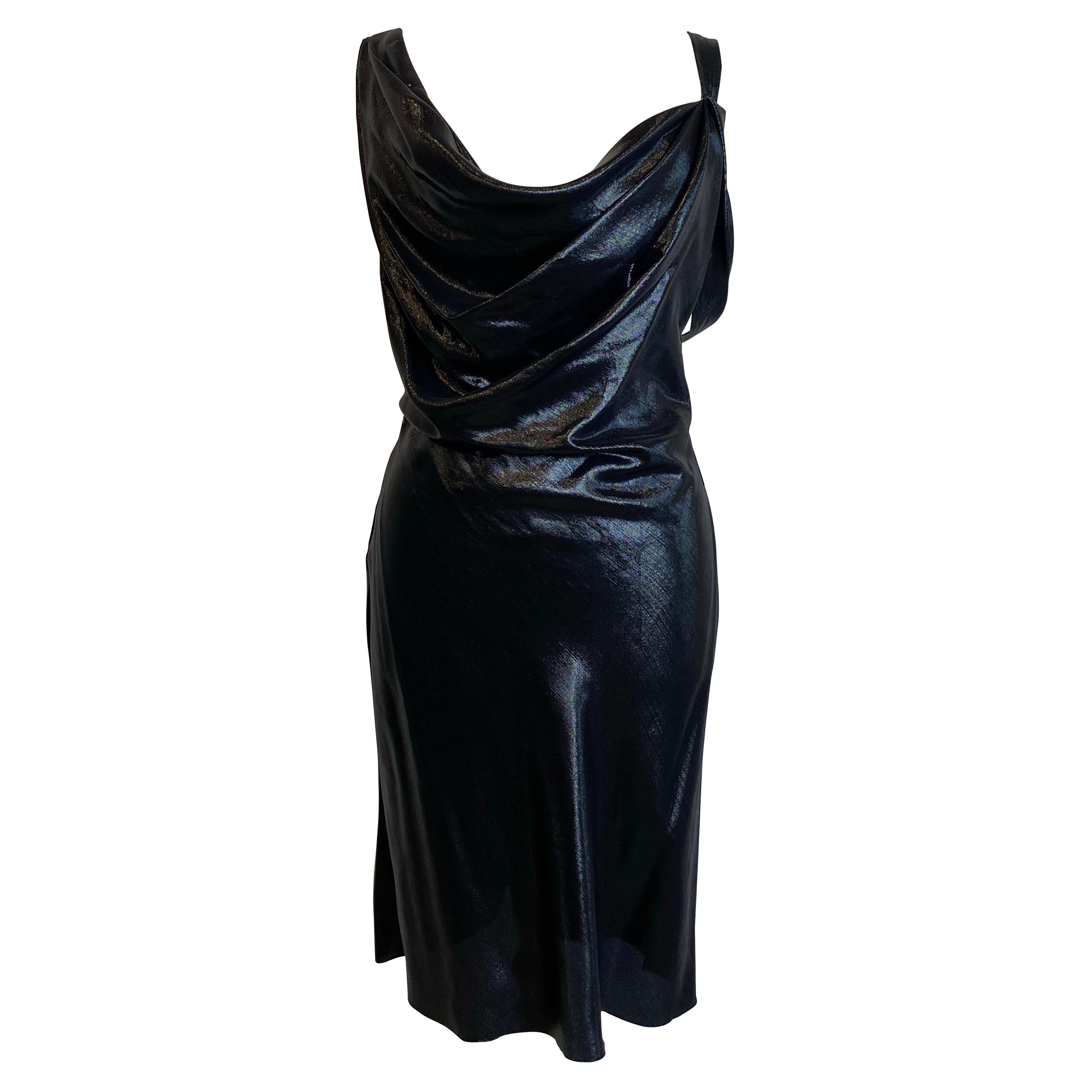 Saint Laurent SS 2016 lamè mini Vestido negro en venta
