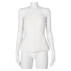 Chanel By Karl Lagerfeld Broderie Anglaise CC Logo Cotton Corset Top, SS1993