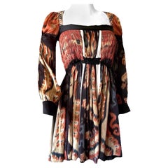 BALENCIAGA by Nicolas Ghesquière Rare Pre-Fall 2007 Silk Tie-Dye Babydoll Dress