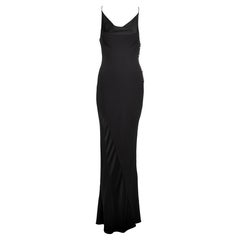 Vintage Christian Dior by John Galliano Black Bias-Cut Satin-Backed Crepe Dress, 2007
