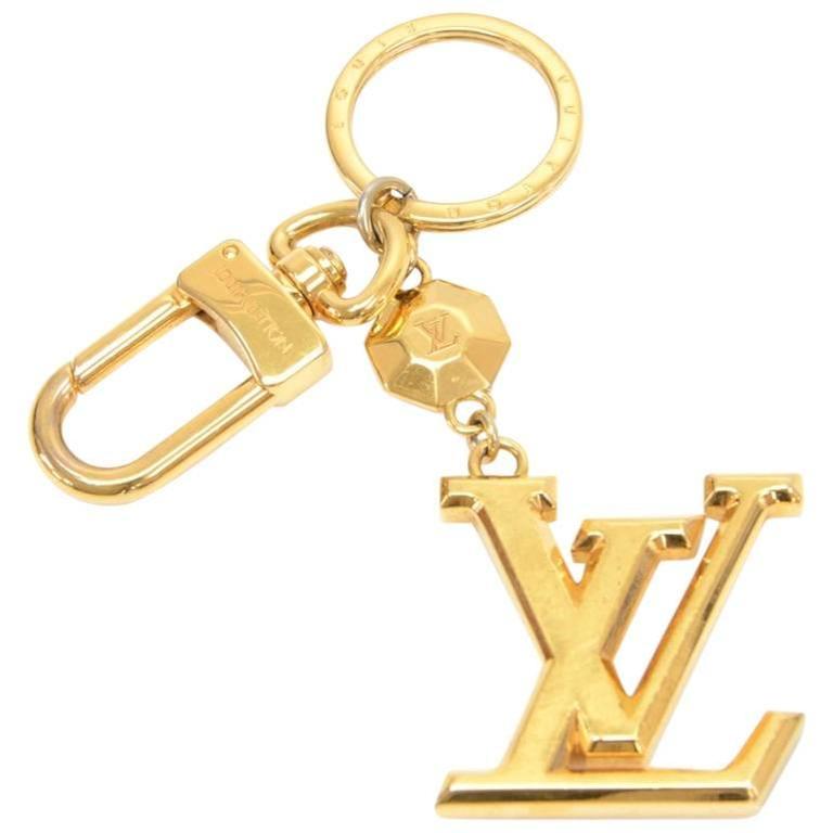 Louis Vuitton Facettes Gold Tone Key Chain/ Bag Charm at 1stDibs