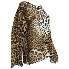 Tom Ford for Yves Saint Laurent S/S 2002 Safari Collection Silk Blouse Fr. 38- 6 8