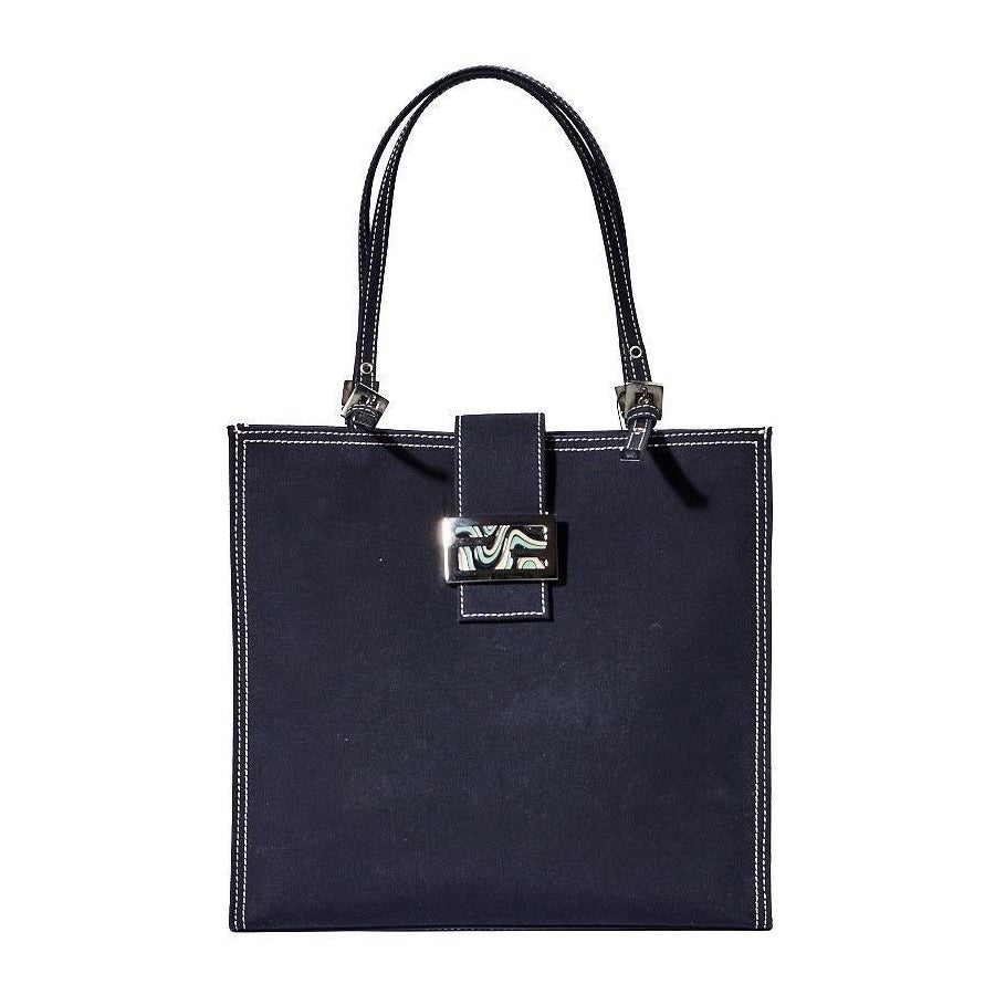 Fendi Tote Square MM Denim Blu Borsa spalla For Sale