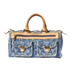 Louis Vuitton Neo Speedy 30 Denim Monogram Azzurro Borsa a mano