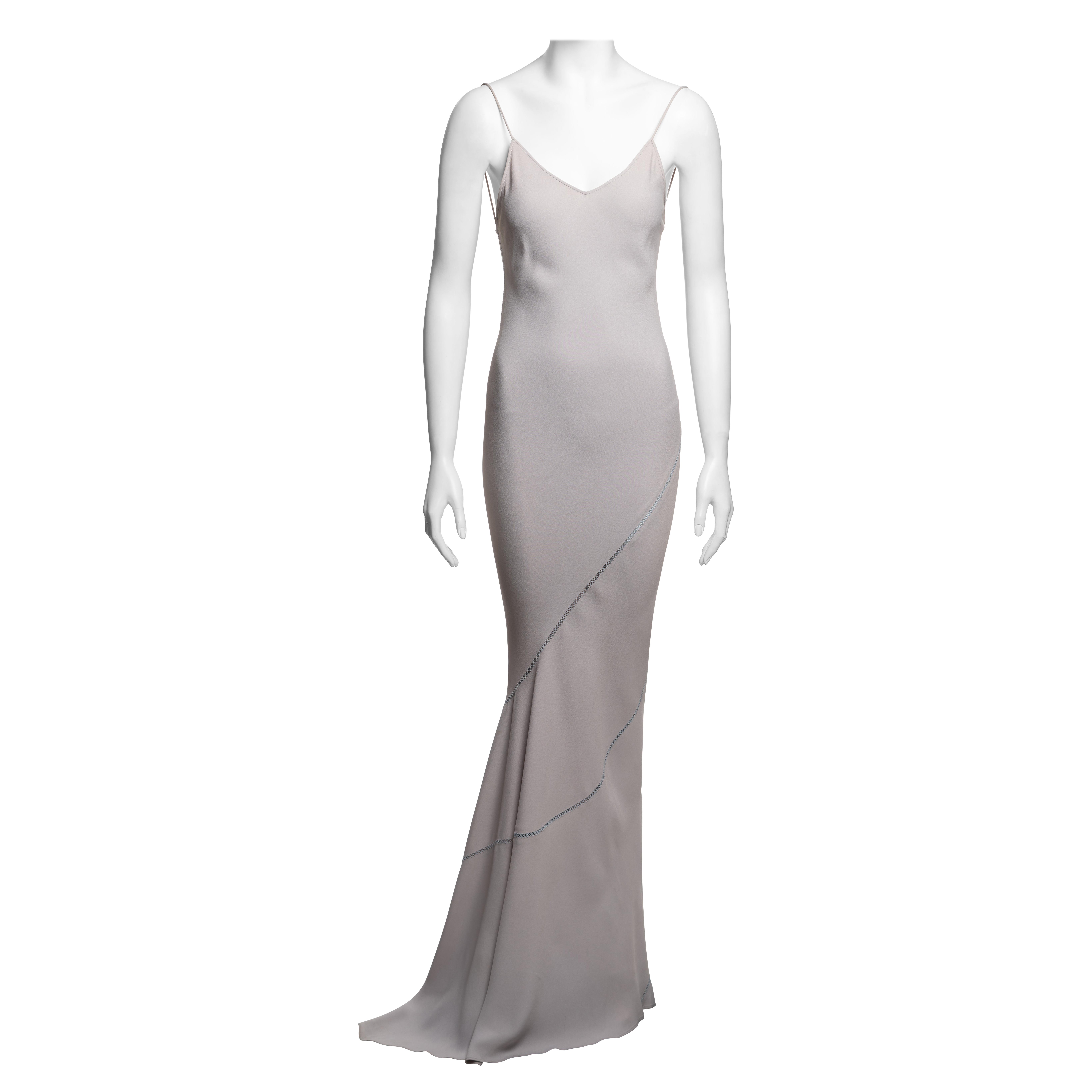 John Galliano Bias-Cut Satin-Backed Crepe Slip Dress with Spiral Seam, SS 1994 en venta