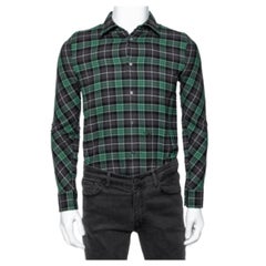 Dsquared2 Green & Grey Cotton Checked Flannel Shirt XS