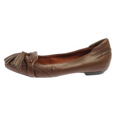 Givenchy Brown Leather Tassel Loafers Size 37.5