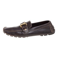 Louis Vuitton Brown Leather Monte Carlo Loafers Size 41.5
