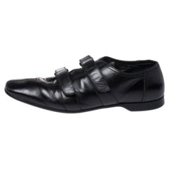 Prada Black Leather Velcro Loafers Size 43