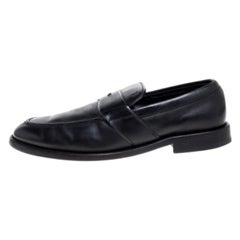 Tod's Black Leather Penny Slip On Loafers Size 40