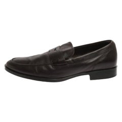 Tod's Dark Brown Leather Penny Loafers Size 40