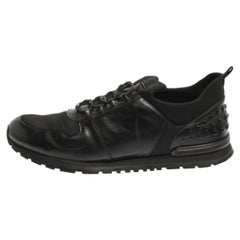 Tod's Black Leather and Nylon Lace Sneakers Size 47