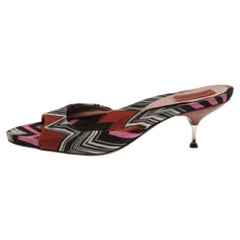 Missoni Multicolor Knit Fabric Open Toe Slip On Sandals Size 38
