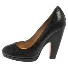 Dolce And Gabbana Blue/Black Python Leather Pumps Size 40
