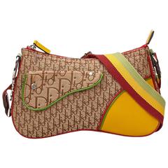 Dior Brown Jacquard Diorissimo Rasta Shoulder Bag