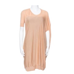 Alexander McQueen Beige Draped Knit Asymmetric Top S