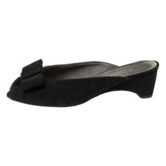 Stuart Weitzman Black Suede Slide Sandals Size 37