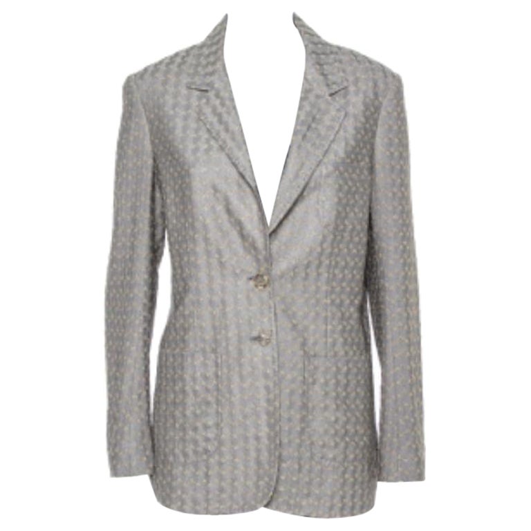 Missoni Blazer in maglia lurex oro e grigio L in vendita