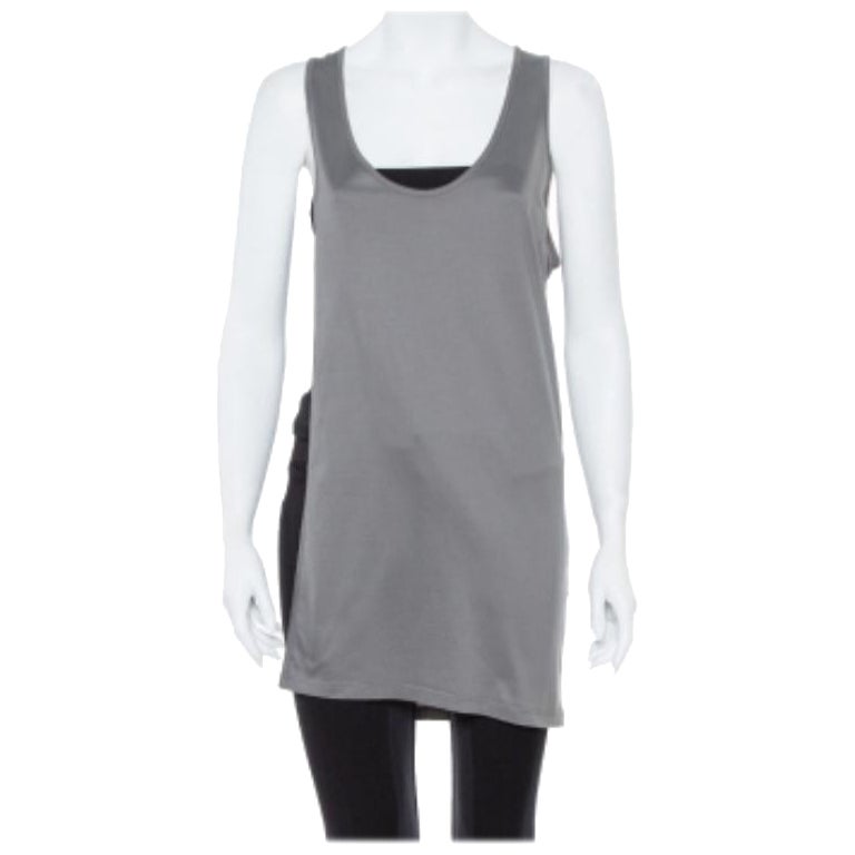 Dior Grey Cotton Open Asymmetric Tank Top S For Sale