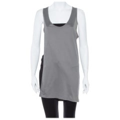 Dior Grey Cotton Open Asymmetric Tank Top S