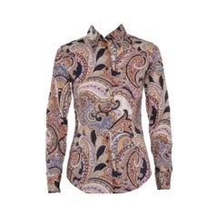 Etro Multicolor Cotton Print Fitted Shirt S