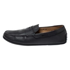Tod's Black Leather Penny Loafers Size 44