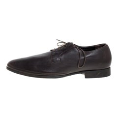 Giorgio Armani Dark Brown Leather Classic Oxfords Size 46