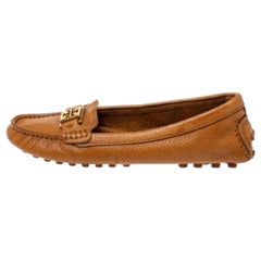 Tory Burch Brown Leather Driving Loafers Size 36.5