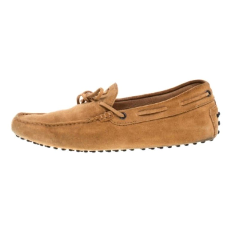 Tod's Tan Suede Gommino Driving Slip On Loafers Size 43 For Sale