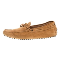 Tod's Tan Suede Gommino Driving Slip On Loafers Size 43