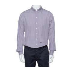 Dsquared2 Purple Printed Cotton Long Sleeve Shirt XL