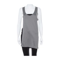Dior Grey Cotton Open Asymmetric Tank Top S
