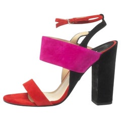 Paul Andrew Tricolor Suede Xiamen Ankle Strap Sandals Size 37