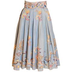 Vintage 1950s Embroidered Skirt