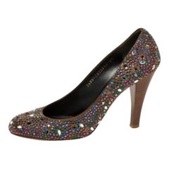 Gina Brown Satin Crystal Embellished  Pumps Size 38.5