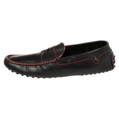 Tod's Black Leather Penny Loafers Size 43
