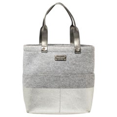 Kate Spade Grey Frosted Wool and Leather Quinn Tote