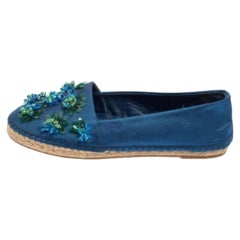 Dior Blue Mesh Espadrille Slip On Ballet Flats Size 39
