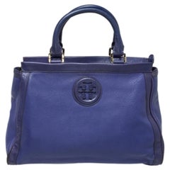 Tory Burch Purple Leather Hannah Tote