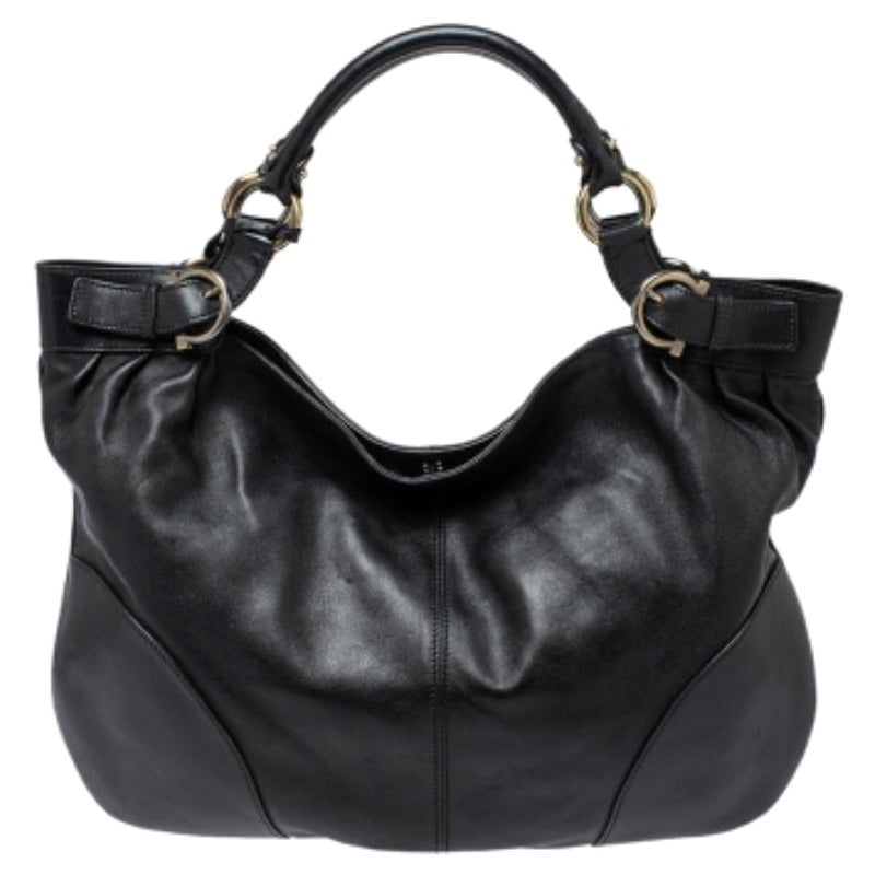 Salvatore Ferragamo Black Leather Tote For Sale