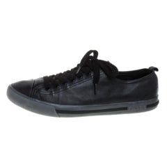 Prada Sports Black Leather Lace Up Sneakers Size 41