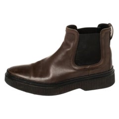 Tod's Brown Leather Slip On Ankle Boots Size 39.5