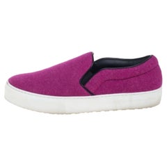 Celine Pink Wool Low Top Slip On Sneakers Size 39