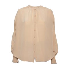 Joseph Beige Silk Oriental Neckline Everett Top M