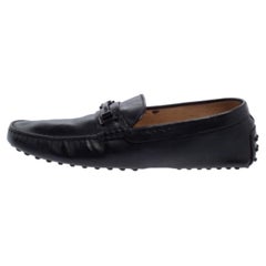 Tod's Black Leather Slip On Loafers Size 44.5