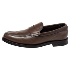 Tod's Brown Leather Penny Slip On Loafers Size 39.5