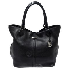 Cole Haan Black Grained Soft Leather Tote